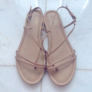 Veronica Beard Soia Braided Leather Sandal Sand